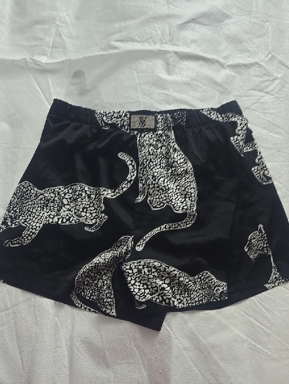 Black Leopard Print Boxer Shorts